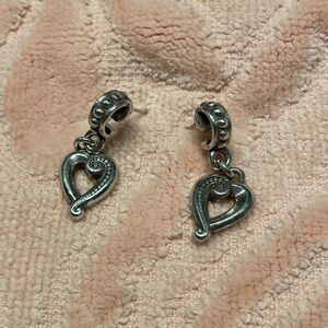 Vintage Brighton Dangle Heart Stud Earrings